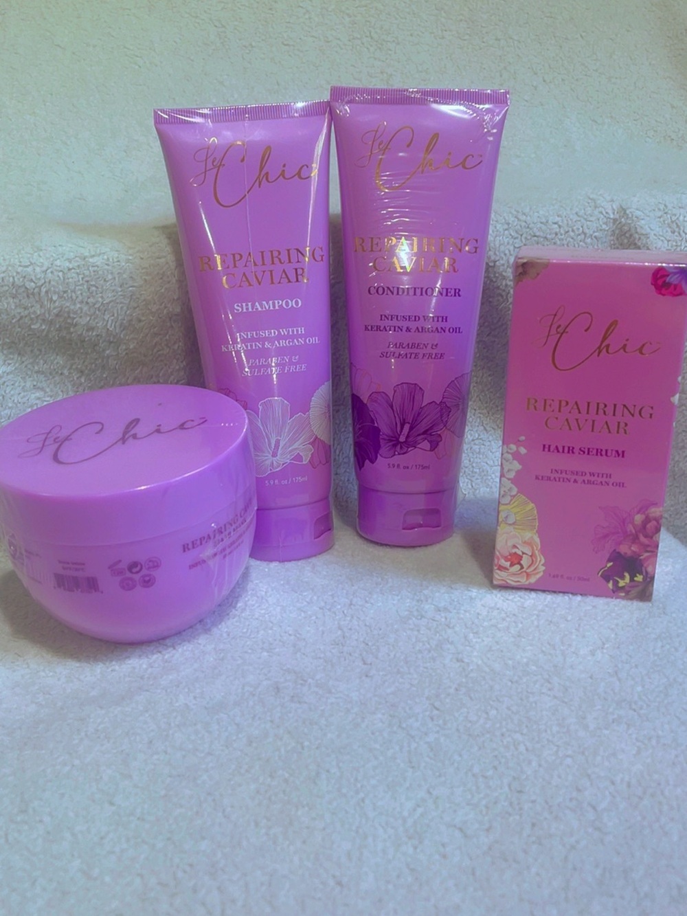 Le Chic Repairing Caviar Ultimate Hair Rejuvenation 4-Pack Set - NEW